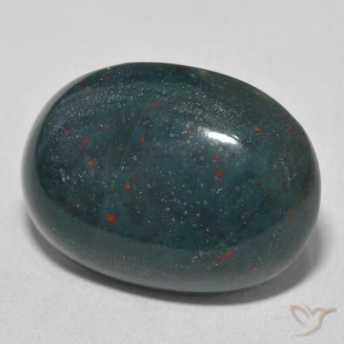 Sanguinaria Verde oscuro natural de 13.24 ct, Ovalada, Opaco