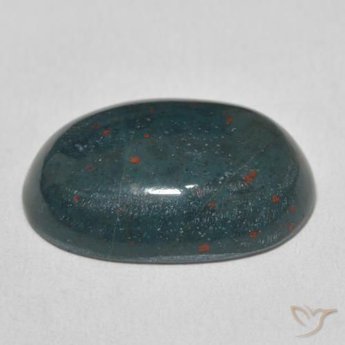Sanguinaria Verde oscuro natural de 13.24 ct, Ovalada, Opaco