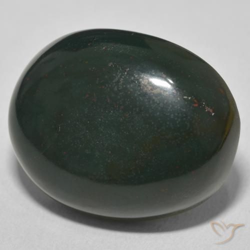 Sanguinaria Verde oscuro natural de 26.46 ct, Ovalada, Opaco