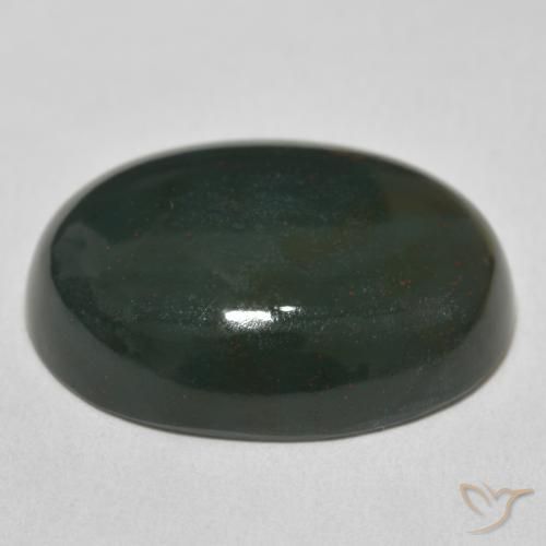 Sanguinaria Verde oscuro natural de 26.46 ct, Ovalada, Opaco