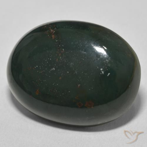 Sanguinaria Verde oscuro natural de 23.59 ct, Ovalada, Opaco