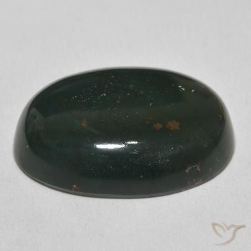 Sanguinaria Verde oscuro natural de 23.59 ct, Ovalada, Opaco