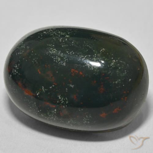 Sanguinaria Verde multicolor natural de 30.81 ct, Ovalada, Opaco