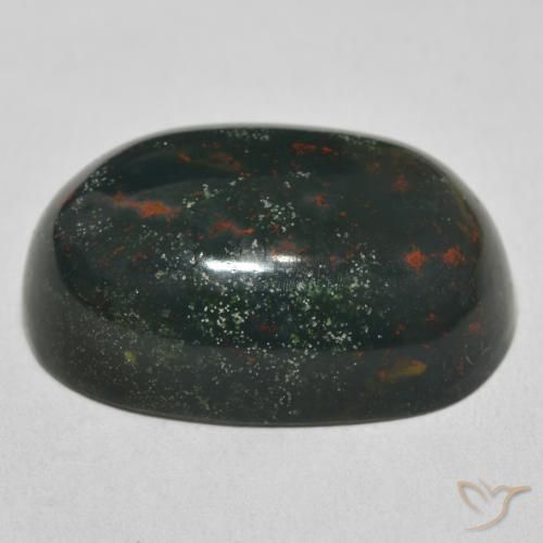Sanguinaria Verde multicolor natural de 30.81 ct, Ovalada, Opaco