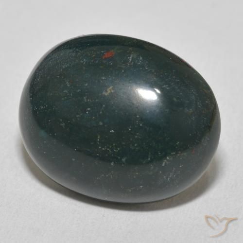 Sanguinaria Verde multicolor natural de 15.20 ct, Ovalada, Opaco