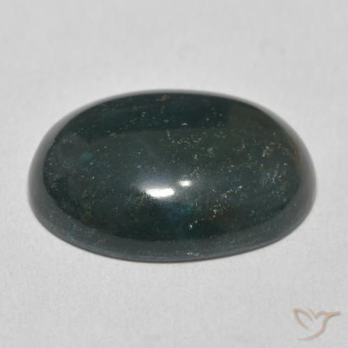 Sanguinaria Verde multicolor natural de 15.20 ct, Ovalada, Opaco