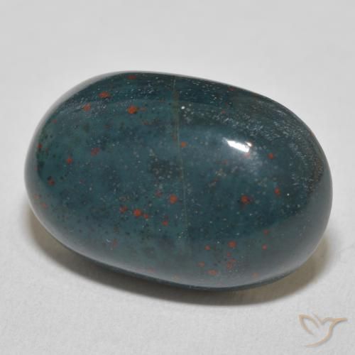 Sanguinaria Verde multicolor natural de 20.93 ct, Ovalada, Opaco
