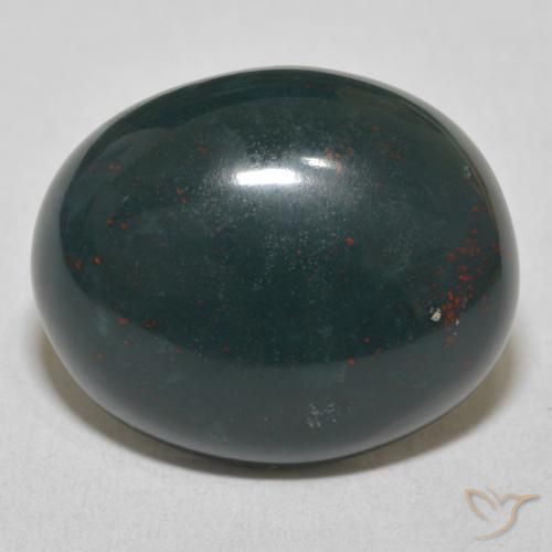 17.00ct Natural Verde oscuro medio Sanguinaria, Ovalada, Opaco