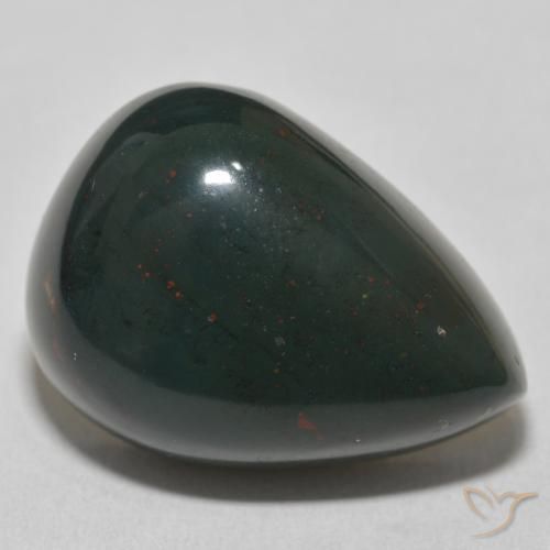 Sanguinaria Verde multicolor natural de 32.84 ct, En forma de pera, Opaco