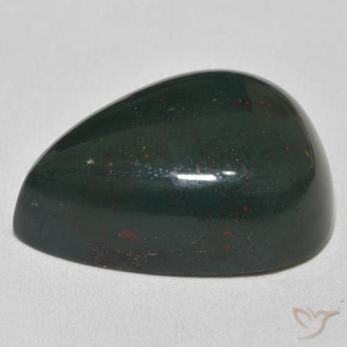 Sanguinaria Verde multicolor natural de 32.84 ct, En forma de pera, Opaco
