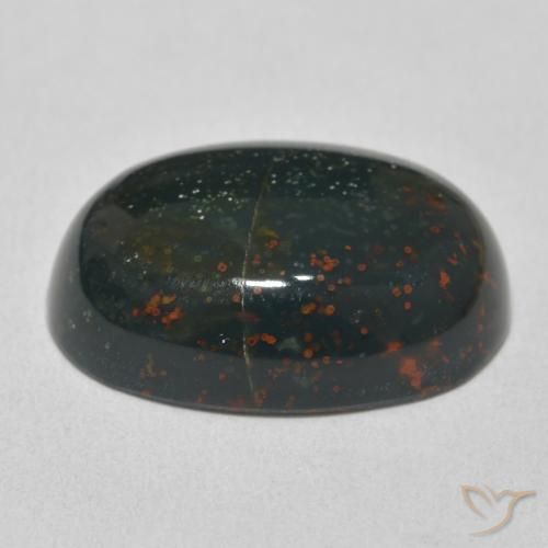 Sanguinaria Verde bosque natural de 16.56 ct, Ovalada, Opaco