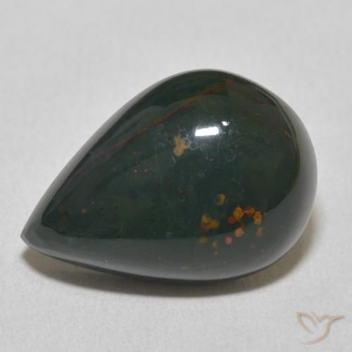 10.92ct Natural Verde oscuro Sanguinaria, En forma de pera, Opaco
