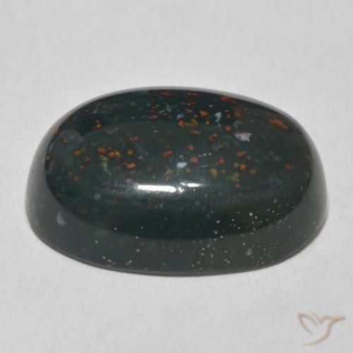 Sanguinaria Verde bosque natural de 19.08 ct, Ovalada, Opaco