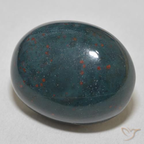 Sanguinaria Verde multicolor natural de 20.63 ct, Ovalada, Opaco