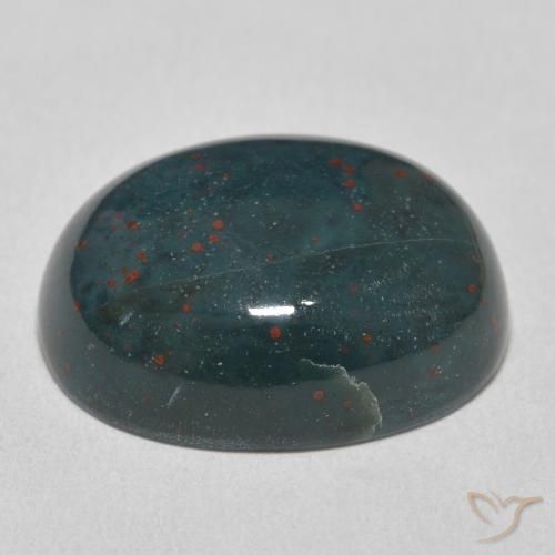 Sanguinaria Verde multicolor natural de 20.63 ct, Ovalada, Opaco