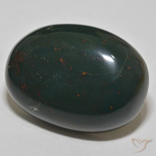 Sanguinaria Verde oscuro natural de 102.70 ct, Ovalada, Opaco