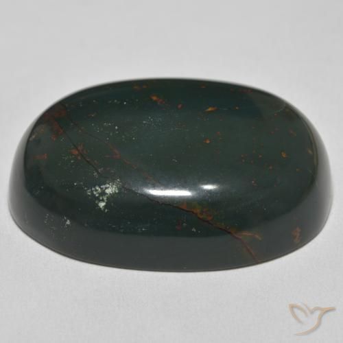 Sanguinaria Verde oscuro natural de 102.70 ct, Ovalada, Opaco