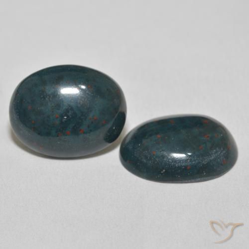 Gemas de Sanguinaria Verde oscuro natural de 17.33 ct, Ovalada, Opaco