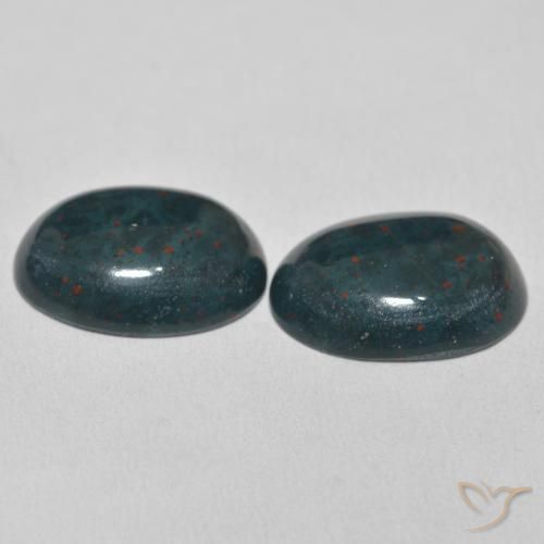 Gemas de Sanguinaria Verde oscuro natural de 17.33 ct, Ovalada, Opaco
