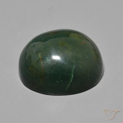 Sanguinaria Verde terroso natural de 40.68 ct, Ovalada, Opaco
