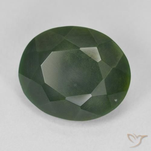 Sanguinaria Verde medio natural de 7.96 ct, Ovalada, Opaco