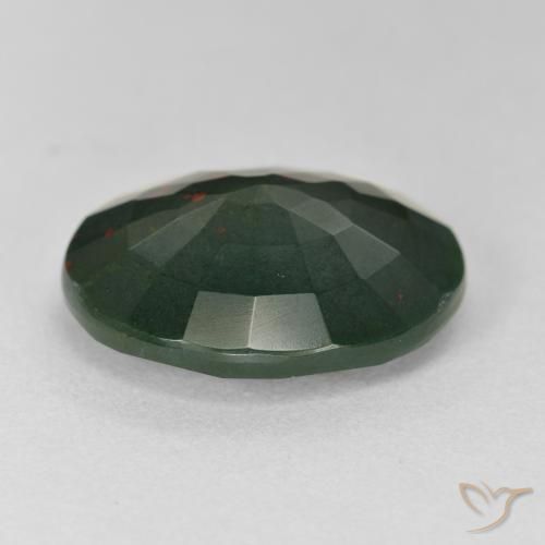 Sanguinaria Verde multicolor natural de 10.38 ct, Ovalada, Opaco