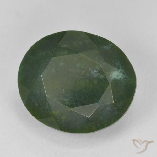 Sanguinaria Verde cálido natural de 11.88 ct, Ovalada, Opaco