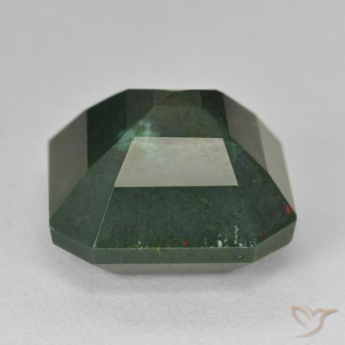 Sanguinaria Verde bosque natural de 17.25 ct, Corte Octágono / Esmeralda, Opaco