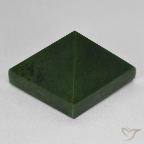Sanguinaria Verde bosque natural de 14.38 ct, Cuadrado, Opaco