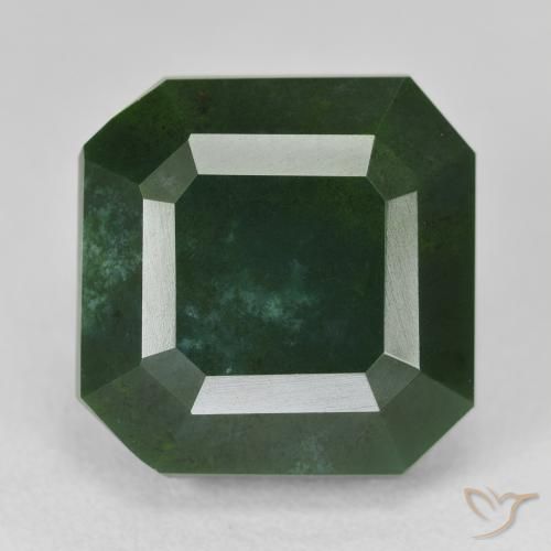 18.72ct Natural Verde oscuro Sanguinaria, corte esmeralda, Opaco