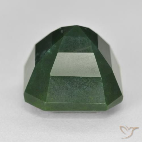 Sanguinaria Verde oscuro natural de 18.72 ct, Corte Octágono / Esmeralda, Opaco