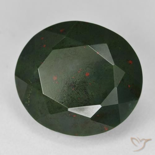 Sanguinaria Verde bosque natural de 23.63 ct, Ovalada, Opaco
