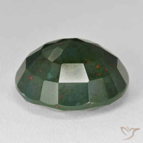 Sanguinaria Verde bosque natural de 23.63 ct, Ovalada, Opaco
