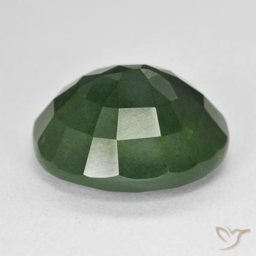 Sanguinaria Verde multicolor natural de 11.32 ct, Ovalada, Opaco