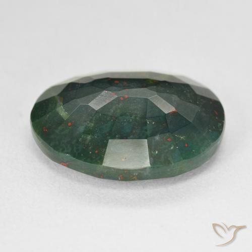 Heliotropo verde natural de 11,98 ct, corte óvalo, opaco