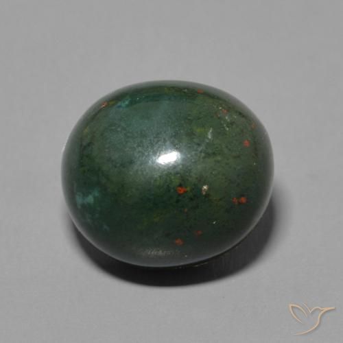 6.59ct Natural Verde y rojo Sanguinaria, Ovalada, Opaco