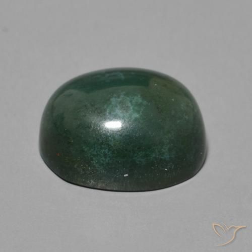 Sanguinaria Verde terroso natural de 6.71 ct, Ovalada, Opaco