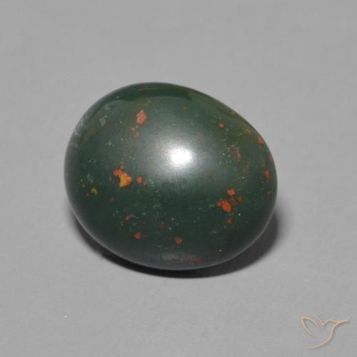 Sanguinaria Verde y rojo natural de 2.25 ct, Ovalada, Opaco