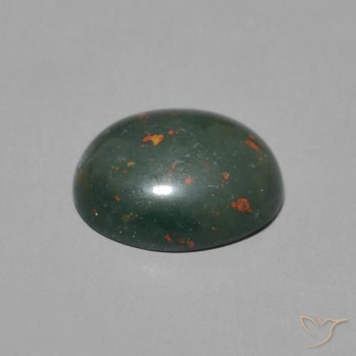 Sanguinaria Verde y rojo natural de 2.25 ct, Ovalada, Opaco
