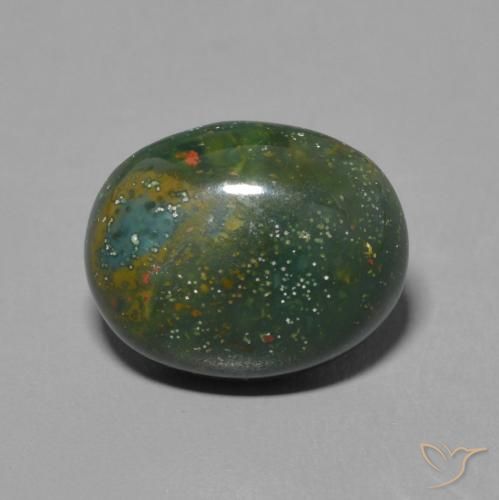 3.32ct Natural Verde terroso Sanguinaria, Ovalada, Opaco