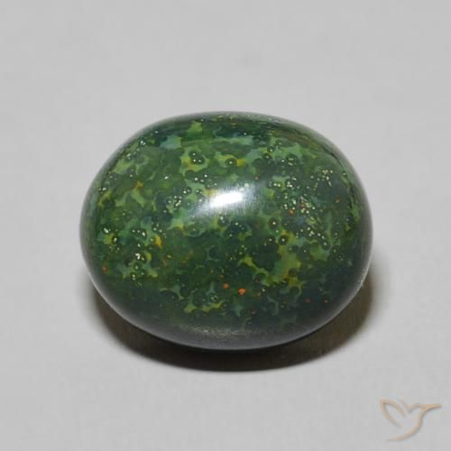 4.93ct Natural Verde oscuro Sanguinaria, Ovalada, Opaco