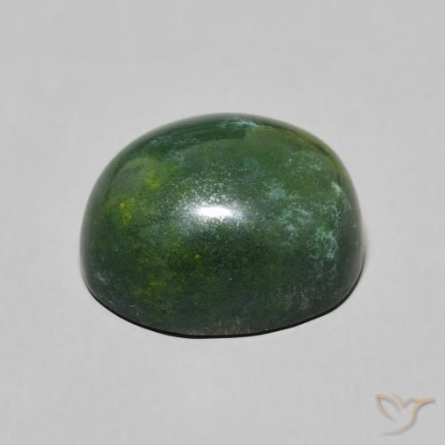 Sanguinaria Verde oscuro natural de 8.75 ct, Ovalada, Opaco