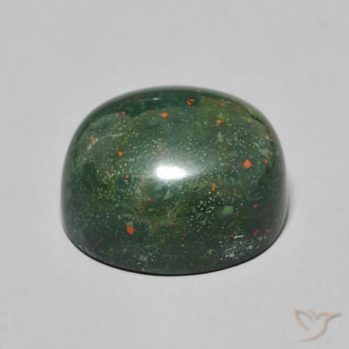 Sanguinaria Verde medio natural de 11.19 ct, Ovalada, Opaco