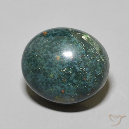 Sanguinaria Verde oscuro medio natural de 9.08 ct, Ovalada, Opaco