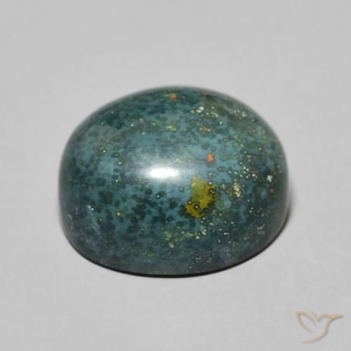 Sanguinaria Verde oscuro medio natural de 9.08 ct, Ovalada, Opaco