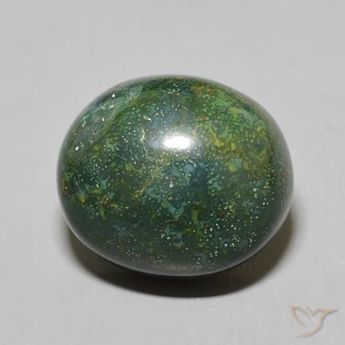 8.18ct Natural Verde oscuro Sanguinaria, Ovalada, Opaco