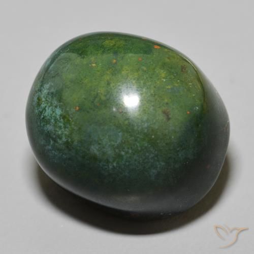 Sanguinaria Verde medio natural de 47.84 ct, Ovalada, Opaco