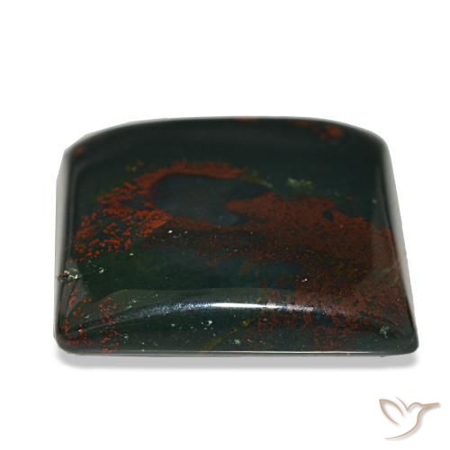 Heliotropo verde natural de 19,71 ct, cuadrado, opaco