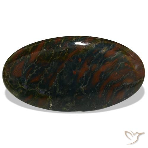 Heliotropo verde de 29,47 ct, ovalado, opaco