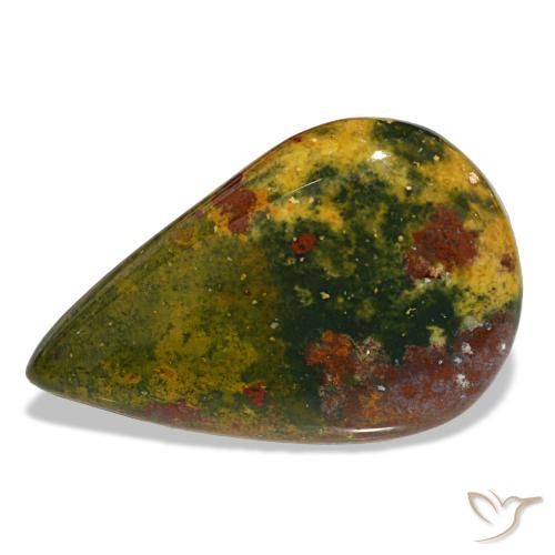 Heliotropo verde natural de 12,99 ct, en forma de pera, opaco